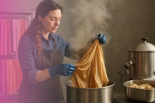 Les secrets de fabrication de la soie teintée